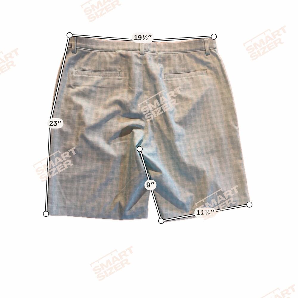 PGA Tour Golf Shorts Men's Size 38 Light Blue Plaid Chino Stretch Flat - Picture 4 of 4